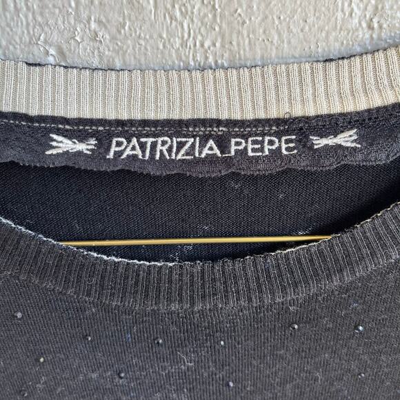 Patrizia Pepe Butterfly Wool Jumper Crewneck in Black and Cream Size 1 US 6 - Picture 3 of 9